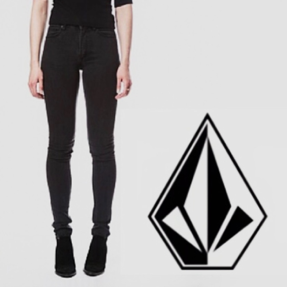 NWT Volcom Sound Check High Waisted Denim in Black sz 1 / 25